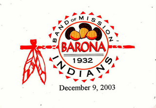 BAND OF MISSION BARONA 1932 INDIANS logo