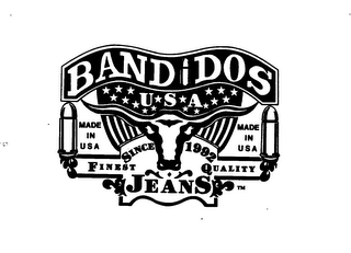 BANDIDOS USA FINEST QUALITY JEANS SINCE 1992 MADE IN USA logo