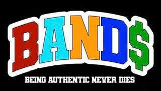 BANDS BEING AUTHENTIC NEVER DIES logo