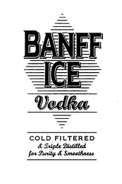 BANFF ICE VODKA COLD FILTERED A TRIPLE DISTILLED FOR PURITY & SMOOTHNESS logo