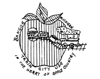 BANGOR, MICHIGAN, TRAIN CITY USA IN THE HEART OF APPLE COUNTRY logo