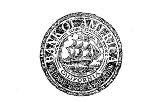 BANK OF AMERICA NATIONAL TRUST AND SAVINGS ASSOCIATION WORLDWIDE SCOPE STATEWIDE SERVICE U.S.S. PORTSMOUTH 1846 CALIFORNIA logo