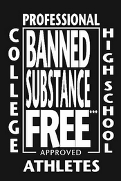 BANNED SUBSTANCE FREE APPROVED COLLEGE PROFESSIONAL HIGH SCHOOL ATHLETES logo