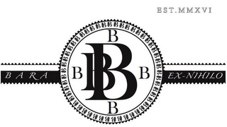 BARA BBBBBB EX-NIHILO EST. MMXVI logo