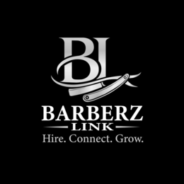BARBERZ LINK HIRE. CONNECT. GROW. logo