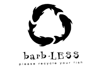 BARBLESS - PLEASE RECYCLE YOUR FISH logo