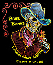 BARE BONES OUTBACK SMOKE SHOP LLC JOHN DAY. OR logo