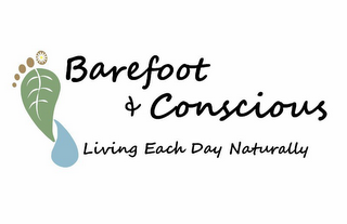 BAREFOOT & CONSCIOUS LIVING EACH DAY NATURALLY logo