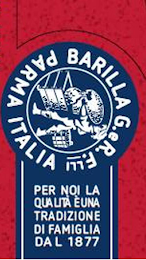 BARILLA G.E R.F.LLI PARMA ITALIA PER NOI LA QUALITA E UNA TRADIZIONE DI FAMIGLIA DAL 1877 logo
