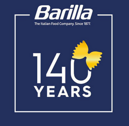BARILLA THE ITALIAN FOOD COMPANY. SINCE1877. 140 YEARS logo