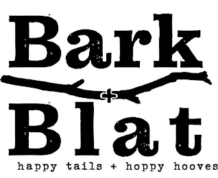 BARK + BLAT HAPPY TAILS + HOPPY HOOVES logo