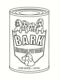 BARK NATURAL PET CARE logo