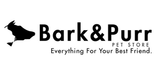 BARK & PURR PET STORE EVERYTHING FOR YOUR BEST FRIEND. logo