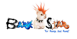 BARK STAR "FOR DAWGS THAT RAWK!" logo