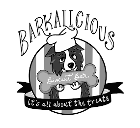 BARKALICIOUS BISCUIT BAR IT'S ALL ABOUT THE TREATS logo