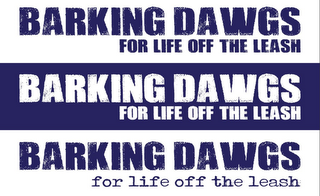 BARKING DAWGS FOR LIFE OFF THE LEASH logo