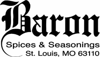 BARON SPICES & SEASONINGS ST. LOUIS, MO 63110 logo