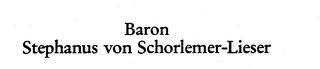 BARON STEPHANUS VON SCHORLEMER-LIESER logo