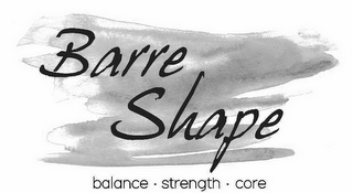 BARRE SHAPE BALANCE · STRENGTH · CORE logo