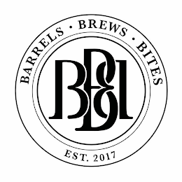 BARRELS · BREWS · BITES EST. 2017 BBB logo