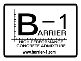 BARRIER - 1 HIGH PERFORMANCE CONCRETE ADMIXTURE WWW.BARRIER-1.COM logo