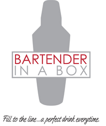 BARTENDER IN A BOX       FILL TO THE LINE... A PERFECT DRINK EVERYTIME logo