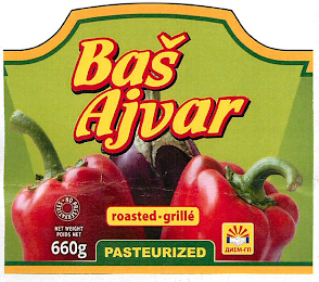 BAS AJVAR ROASTED GRILLE NO PRESERVATIVES NET WEIGHT POIDS NET 660G PASTURIZED logo