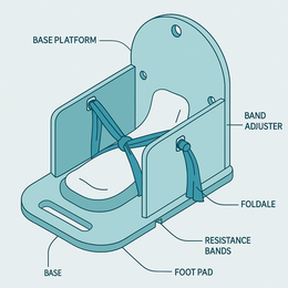 BASE PLATFORM BASE FOOT PAD RESISTANCE BANDS FOLDABLE BAND ADJUSTER logo