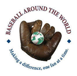 BASEBALL AROUND THE WORLD MAKING A DIFFERENCE, ONE FAN AT A TIME. logo