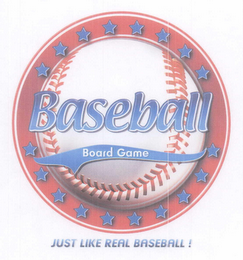 BASEBALL BOARD GAME JUST LIKE REAL BASEBALL! logo