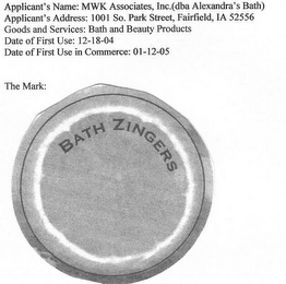 BATH ZINGERS logo