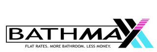 BATHMAXX, FLAT RATES, MORE BATHROOM, LESS MONEY logo
