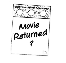 BATHROOM MIRROR MESSAGES MOVIE RETURNED? logo