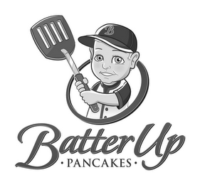 BATTER UP · PANCAKES · B logo