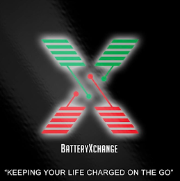 BATTERYXCHANGE "KEEPING YOUR LIFE CHARGED ON THE GO" logo