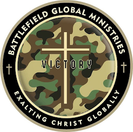 BATTLEFIELD GLOBAL MINISTRIES EXALTING CHRIST GLOBALLY VICTORY logo