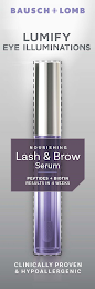 BAUSCH + LOMB LUMIFY EYE ILLUMINATIONS NOURISHING LASH & BROW SERUM PEPTIDES + BIOTIN RESULTS IN 4 WEEKS CLINICALLY PROVEN & HYPOALLERGENIC logo