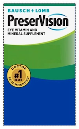 BAUSCH + LOMB PRESERVISION EYE VITAMIN AND MINERAL SUPPLEMENT DOCTOR RECOMMENDED #1 BRAND logo