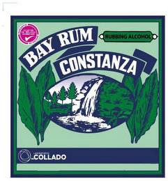 BAY RUM CONSTANZA RUBBING ALCOHOL GARANTIA DE CALIDAD CLUSTER DE BELLEZA DOMINICANO LABORATORIOS DR. COLLADO logo