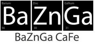 BAZNGA BAZNGA CAFE BARIUM ZINC GALLIUM 56 30 31 logo