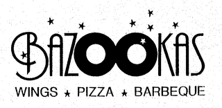 BAZOOKAS WINGS PIZZA BARBEQUE logo