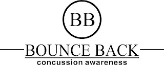 BB BOUNCE BACK CONCUSSION AWARENESS logo