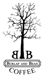 BB BURLAP AND BEAN COFFEE logo