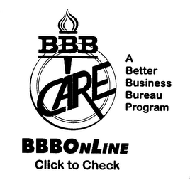 BBB CARE A BETTER BUSINESS BUREAU PROGRAM BBBONLINE CLICK TO CHECK logo
