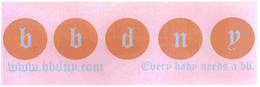 BBDNY WWW.BBDNY.COM EVERY BABY NEEDS A BB. logo