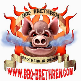 BBQ BRETHREN BROTHERS IN SMOKE WWW.BBQ-BRETHREN.COM logo