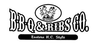 BBQ & RIBS CO. EASTERN N.C. STYLE "BE HAPPY" logo
