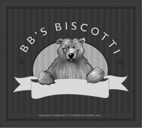 BB'S BISCOTTI MANUFACTURED BY CY'S CREATIVE FOODS, INC. logo