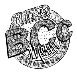 BCC BLIMPIE CARB COUNTER MENU logo