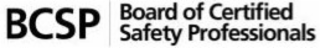 BCSP BOARD OF CERTIFIED SAFETY PROFESSIONALS logo